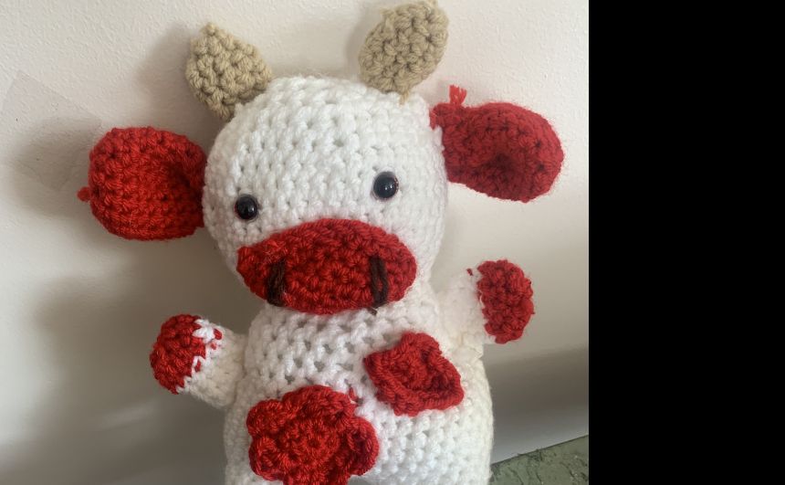 Cute crochet cow