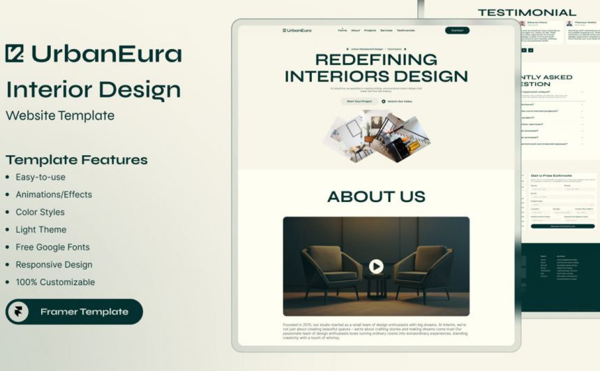 UrbanEura - Interior Design Agency Template f