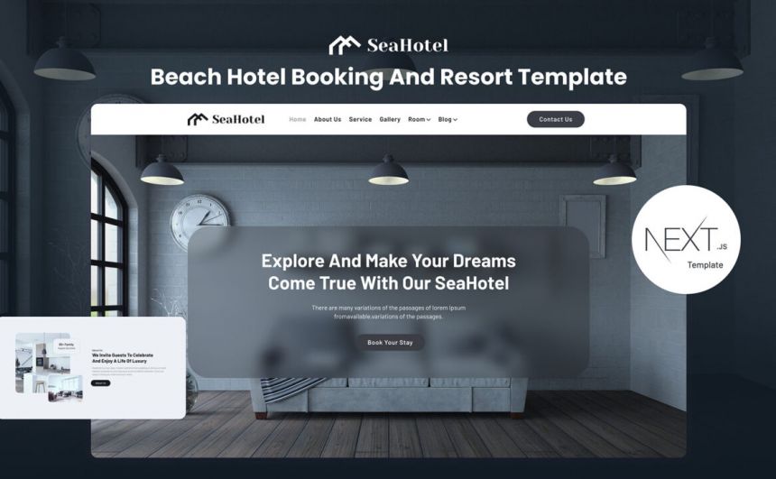 Modern Hotel Website with SeaHotel Template