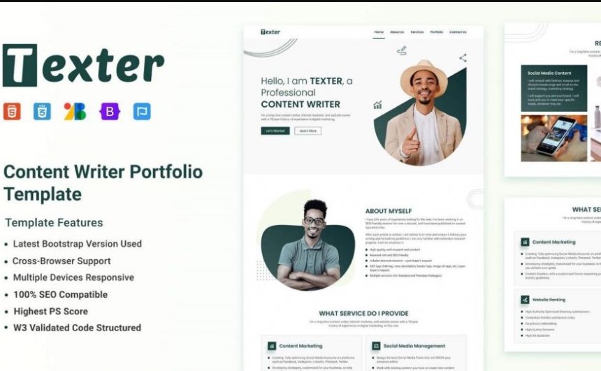 Clean and Modern Responsive One Page Template - Website & Creative